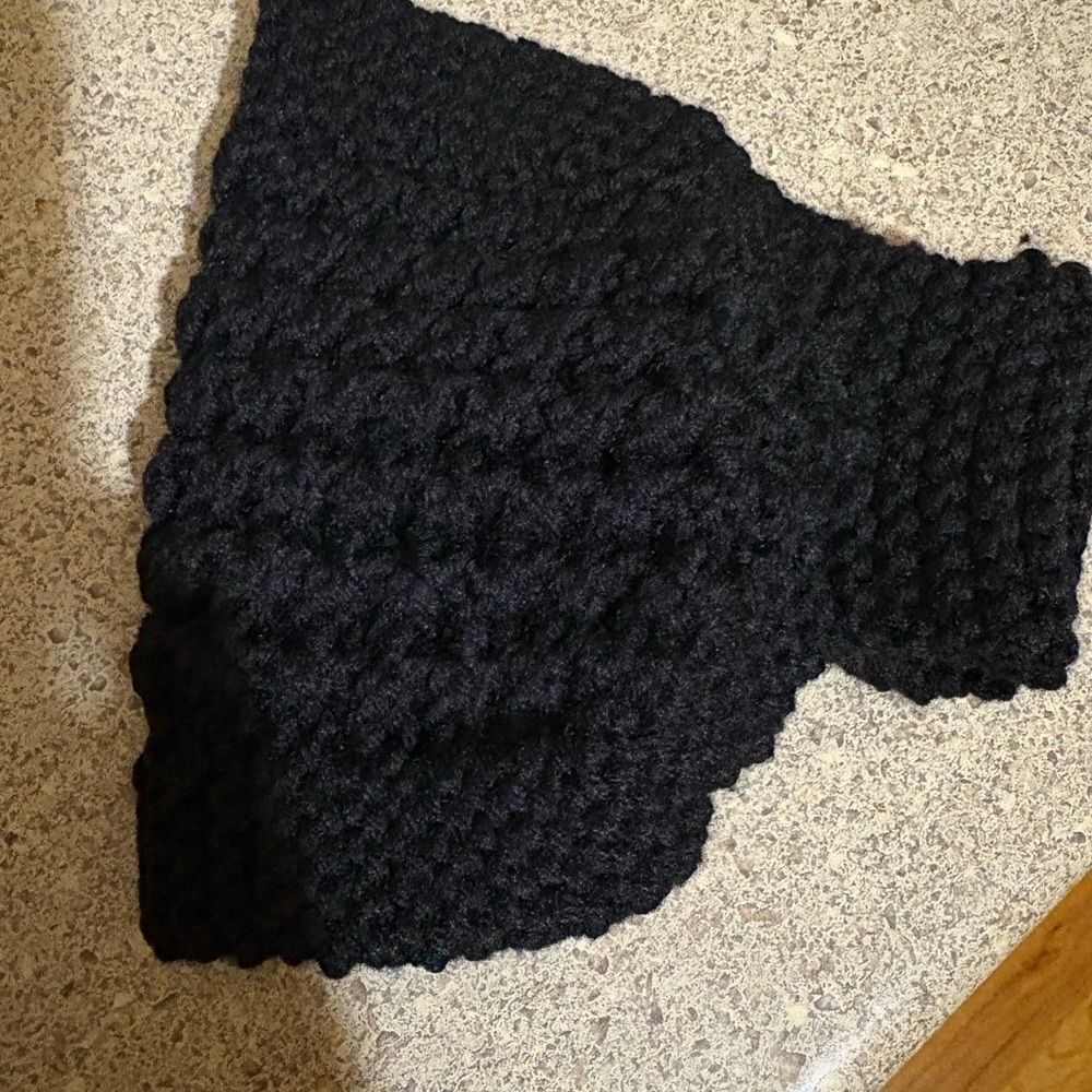 Handmade Black Knit Scarf